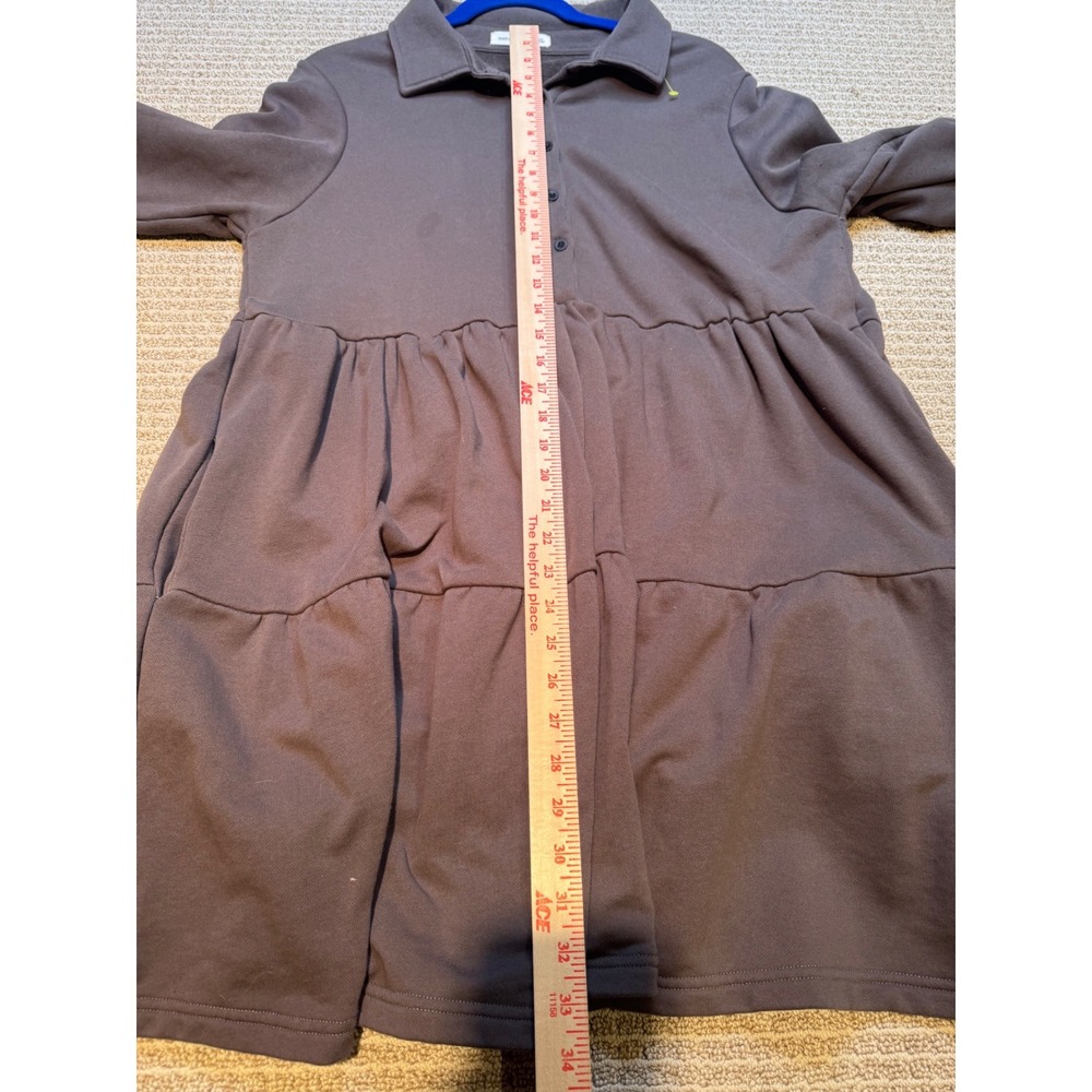 Natural Life XL gray Tiered Sweatshirt Dress Long Sleeve Collared – Small Stain - Picture 12 of 12